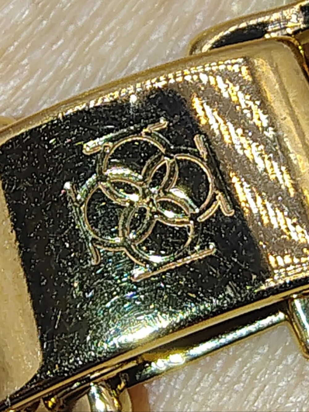 Signed Gold Tone Crystal Statement Bracelet 7”